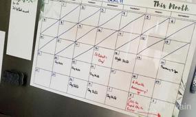 img 6 attached to Магнитный календарь для холодильника (цветочный) Набор из 3 магнитных календарей для сухого стирания: Ежемесячный магнитный календарь на холодильник 17 х 12 дюймов, список покупок и список дел 4 х 8 дюймов 3 маркера и 1 ластик