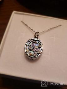 img 5 attached to 🌻 925 Sterling Silver Sunflower Dragonfly Abalone Cremation Necklace - Always in My Heart Urn Pendant, Memory Gift for Family