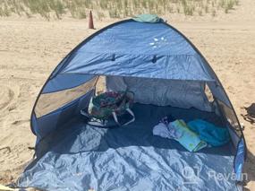 img 8 attached to FRUITEAM 3-4 человека всплывающая пляжная палатка солнцезащитный козырек с защитой от ультрафиолета для кемпинга, активного отдыха и пляжа, синий