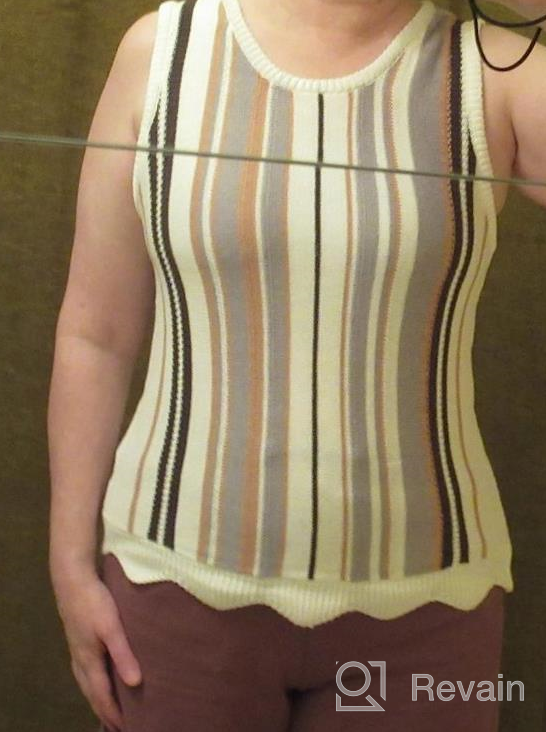 img 1 attached to Stylish Color Block Stripe Knitted Tank Top For Women review by Jessica Wallace