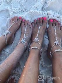 img 5 attached to 🌟 Sparkling Crystal Starfish Barefoot Sandals: Perfect Rhinestone Anklet for Flower Girls at Beach Weddings