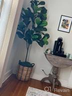 img 1 attached to 2Pack 6Ft Tall Artificial Fiddle Leaf Fig Tree With 86 Decorative Faux Leaves For Home Office Living Room Bathroom Corner Decor Indoor - VIAGDO review by Solomon Baron