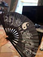 img 1 attached to Experience The Traditional Artistry With Amajiji Large Folding Hand Fan For Men And Women - Perfect For Kung Fu, Tai Chi, Dance And Festival review by Luis Harper