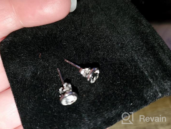 img 1 attached to 💎 Swarovski Crystal Sterling Bezel Set Earrings for Girls' Jewelry and Earrings review by Tiffany Thompson