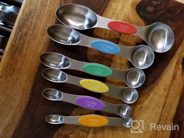 img 1 attached to Efficient And Space-Saving Magnetic Stainless Steel Measuring Spoons Set For Dry And Liquid Ingredients review by Sandro Pierce