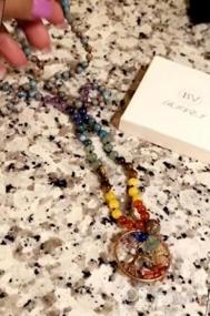img 5 attached to Браслет Bivei 108 Mala Beads - йога-медитация, связанное вручную ожерелье из молитвенных бусин Mala с 7 драгоценными камнями чакры и дизайном дерева жизни для реального исцеления