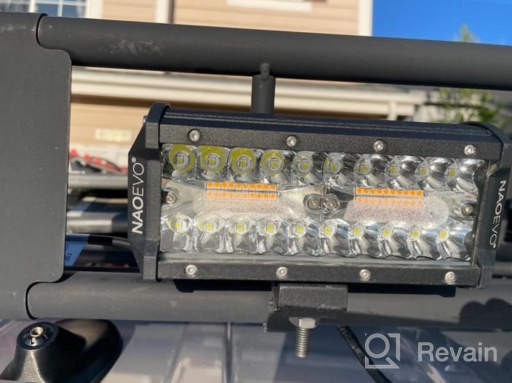 img 1 attached to 2Pcs 120W LED Light Pods Amber White, 6 Modes With Memory Function Spot Flood Strobe Off Road Fog Driving Work Light Bar 12000Lm Waterproof For Truck Boat - NAOEVO 4 review by Robert Layne