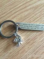 img 1 attached to 🐉 Tiny Dragon Keychain - Game of Thrones Jewelry for Her - FOTAP Dragon Keychain, Embrace My Dragon Form, Avoid the Maiden Fashion review by Harry Ashcraft