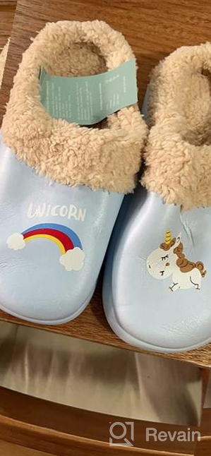 img 1 attached to Soft & Warm Kids' Slippers: Plush-Lined, Lightweight, Non-Slip Indoor/Outdoor Shoes for Boys & Girls review by Jim Velasco