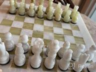 img 1 attached to White & Green Onyx 15" Staunton/Ambassador Chess Set - Handmade Marble Weighted Board Game For Adults review by Patrick Cooney
