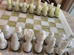 img 8 attached to White & Green Onyx 15" Staunton/Ambassador Chess Set - Handmade Marble Weighted Board Game For Adults