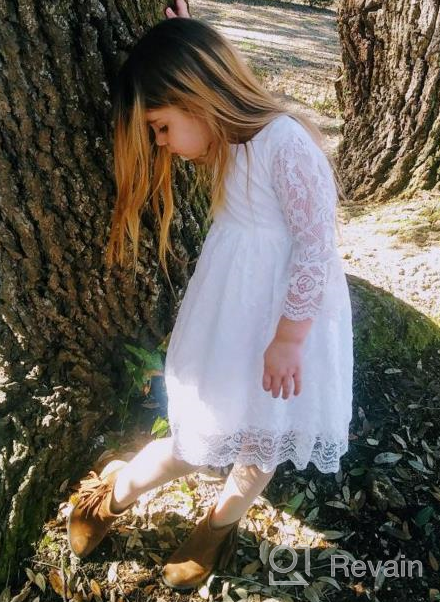 img 1 attached to 👧 Kids' Vintage Party Gowns with Sleeves - Elegant Flower Girls Lace Dresses for Prom Events review by Keisha Stewart