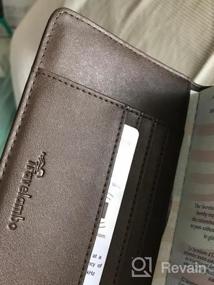 img 6 attached to Кожаный бумажник для паспорта с блокировкой RFID - чехол для дорожного держателя для мужчин и женщин в кофейно-коричневом оттенке