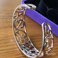 img 1 attached to Handcrafted 925 Sterling Silver Filigree Cuff Bracelet, Size 7 Inches review by Barry Shaker