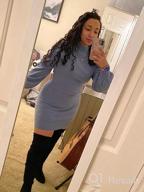 img 1 attached to EXLURA Women'S Mock Neck Ribbed Long Sleeve Mini Sweater Dress - Cute & Bodycon Pullover review by Ryan Huhn