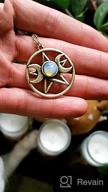 img 1 attached to Stunning LUX ACCESSORIES Double Crescent Moon Pentagram Blue Opal Necklace: Elegant Symbol of Mystical Beauty review by Nicole Parker