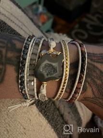 img 5 attached to Boho Blue Natural Stone Handmade 🌿 5 Wraps Bracelet for Women - YGLINE Bracelet