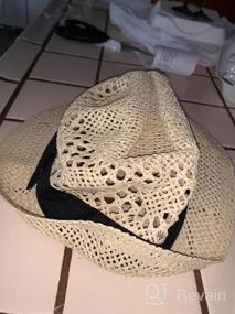 img 5 attached to Women'S Classic Straw Fedora Summer Short Brim Panama Sun Hat