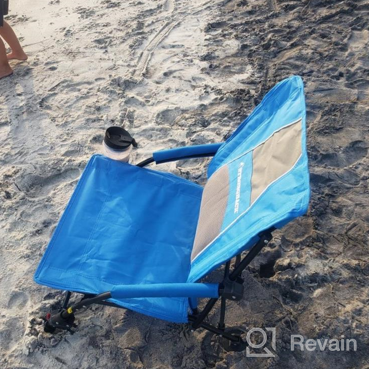 img 1 attached to Heavy Duty Portable STRONGBACK Low Gravity Recliner Beach Chair - Built-In Lumbar Support For Camping, Travel & Outdoor Lounging review by Sarah Szymanski