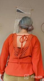 img 5 attached to Chic Crochet: Tobrief Women'S Long Sleeve Loose Blouses With Backless Design And Lace Detail