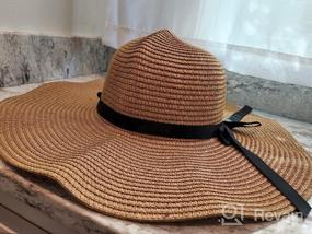 img 6 attached to Складная соломенная шляпа с широкими полями для женщин - стильная гибкая пляжная кепка с защитой от ультрафиолета на лето