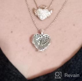 img 6 attached to 👼 Sterling Silver Angel Wing Heart Locket Necklace - SOULMEET: Holds Picture Photo Locket Pendant, You are My Angel