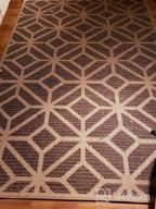 img 1 attached to Easy Clean Contemporary Geometric Rug - 5' X 7' Blue For Patio, Deck & Balcony Areas! review by Peris Holland