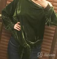 img 1 attached to Women'S Solid Velvet Shirts: OQC V Neck Button Down Long Sleeve Tops Blouse review by Kobby Cagle