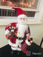 img 1 attached to Uten Christmas Decorations, 24" Santa Claus, Standing Christmas Figurine Figure Decor With Christmas Sock And Gift Bag For Holiday Party Home Decoration review by Drew Beckett