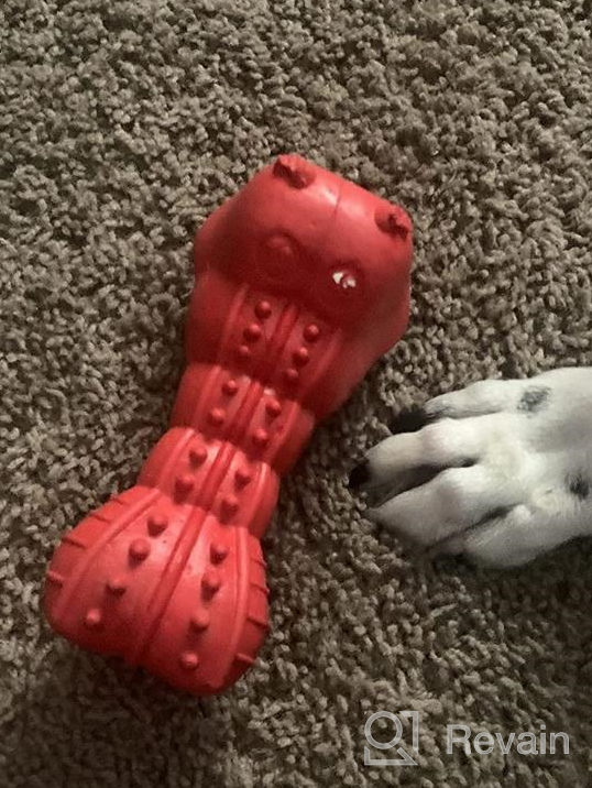 img 1 attached to Indestructible Dog Chew Toys For Aggressive Chewers - Non-Toxic Natural Rubber Toy For Large And Medium Breeds By Rmolitty (Rocket-Red) review by Bryan Ramirez