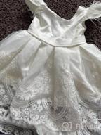 img 1 attached to White Lace Bowknot Flower Girl Dresses For Pageant Party Wedding Gowns 1-10 Years Old review by Albert Gaines