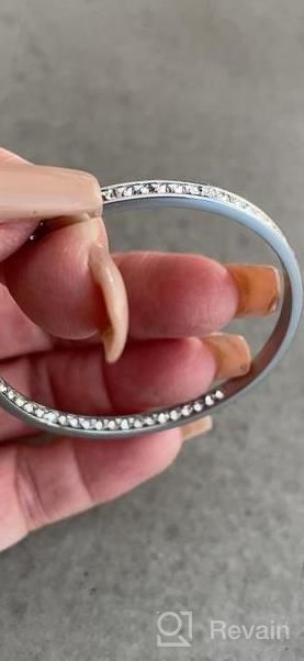 img 1 attached to Crystal Rhinestone Hoop Earrings For Bridal Wedding review by Megan Hartman