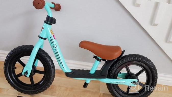 img 1 attached to JOYSTAR 10"/12" Kids Balance Bike For Girls & Boys, Ages 18 Months To 5 Years, Toddler Balance Bike With Footrest & Adjustable Seat Height, First Birthday For Child (Black Blue Green Pink) review by Todd Foster