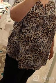 img 5 attached to Floral Henley Tunic Tops: Plus Size Casual Blouses For Women By FOLUNSI