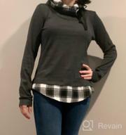 img 1 attached to Check Contrast Pullover Hoodie Top For Women With Funnel Neck By DJT review by Nick Singh