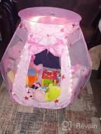 img 1 attached to KingBee Pink Princess Pop Up Play Tent Ball Pit With Lights, Toys Gifts For Kids Girls Boys 3 4 5 6 Year Old, Baby And Toddler Will Love It. Easy Pop Up No Assembly Required, Indoor Outdoor Use (Pink) review by Tiffany Love