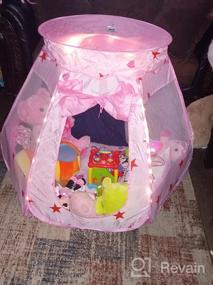img 6 attached to KingBee Pink Princess Pop Up Play Tent Ball Pit With Lights, Toys Gifts For Kids Girls Boys 3 4 5 6 Year Old, Baby And Toddler Will Love It. Easy Pop Up No Assembly Required, Indoor Outdoor Use (Pink)