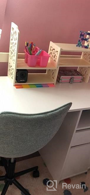 img 1 attached to YGYQZ Small Bookshelf for Desktop Storage: Mini Cute 📚 Office Desk Shelves in White – Versatile Organizers for Women, Kids review by Oscar Berry