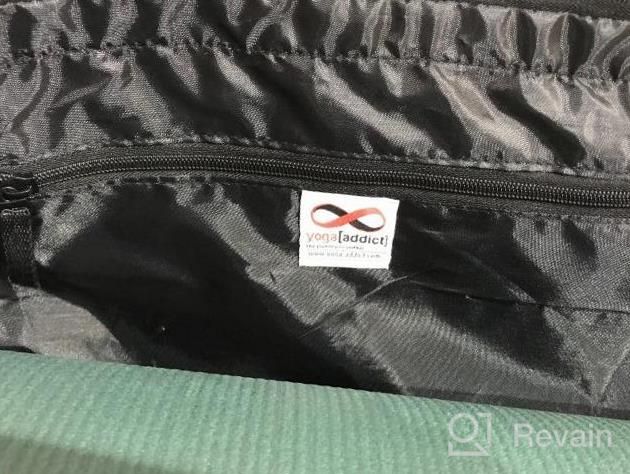 img 1 attached to YogaAddict Supreme Mat Tote: Roomy Bag With Zipper, Pocket, And Block Compartment - Perfect For Yoga, Pilates, Or Gym review by Jeremy Reddick