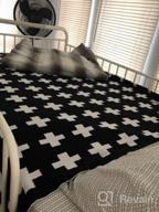 img 1 attached to Stylish Black And White Swiss Cross Pattern Throw Blanket - Perfect For Home, Office Or Anywhere Else review by Andrea Gleason