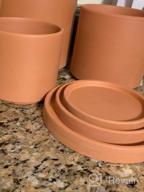 img 1 attached to Set Of 3 POTEY Terracotta Planters With Drainage Hole And Saucer - 6 Inch, 5 Inch, And 4 Inch Cylindrical Indoor Flower Containers - Unglazed Clay Pots Perfect For Plants - Model Number 222231 review by Corey Soto