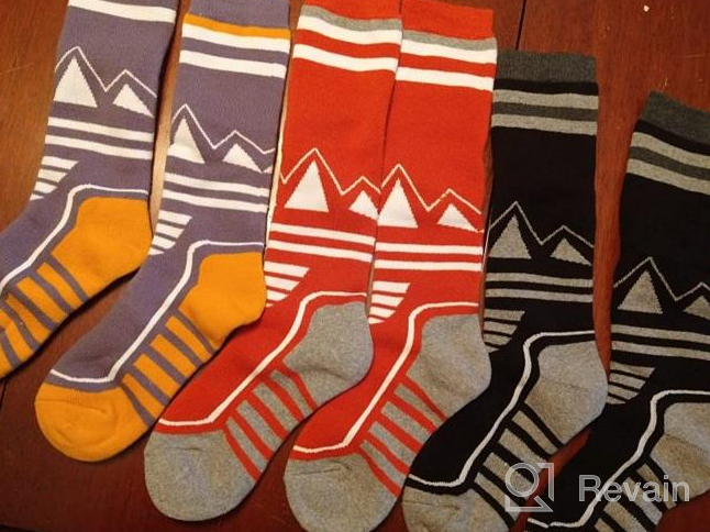 img 1 attached to Cozy and Durable Kids Ski Socks for 🧦 Winter Skiing and Snowboarding – 2 or 3 Pairs Available review by Joseph Ramos