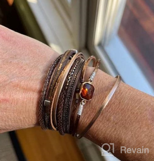 img 1 attached to 💫 GelConnie LPB290-brown Multilayer Magnetic Bohemian Wrap Bracelets for Women review by Kyle Robbins