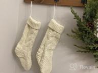 img 1 attached to Get Festive With Sattiyrch Knit Christmas Stockings - 4 Pack 18” Large Size For The Perfect Holiday Decor In Burgundy And Ivory White (Ivory) review by Joel Mosqueda