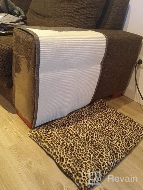 img 1 attached to Protect Your Furniture And Entertain Your Cat With Navaris Scratch Armrest Organizer In Light Brown review by Oscar Thompson