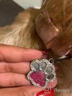 img 1 attached to Didog Glitter Rhinestone Paw Print Custom Pet ID Tags,Crystal Stainless Steel Personalized Engrave ID Tags Fit Small Medium Large Dogs And Cats,Pink review by Gerardo Goodson