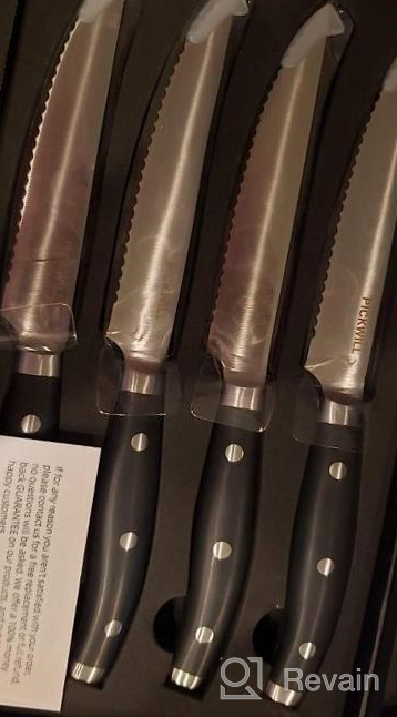 img 1 attached to 4-Piece Set Of High-Carbon German Stainless Steel Steak Knives With Full Tang, Ergonomic ABS Handle, And Serated Blade - Perfect For Gifting In A Presentation Box review by Kenny Rossi