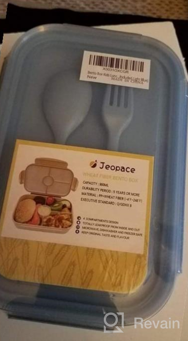 img 1 attached to Leakproof Bento Box For Adults And Kids With 3 Compartments, Microwave-Safe Lunch Containers, Purple Color, Includes Flatware - Jeopace review by Harry Jenkins