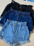 img 1 attached to Women'S Mid Waist Denim Shorts With Drawstring Pockets And Frayed Hem For Summer Casual Wear review by Everett Makori
