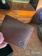img 1 attached to Kolossus Wallet For Men, Full Grain Leather, Minimalist Slim, RFID Blocking, Billfold With 6 Card Slots (Black) review by Mike Sevenfourgd